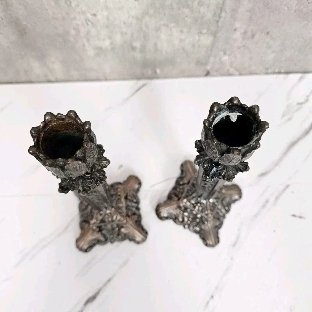 Antique K&O Kronheim Oldenbusch Candlesticks‎ Victorian EPNS Pair Victorian